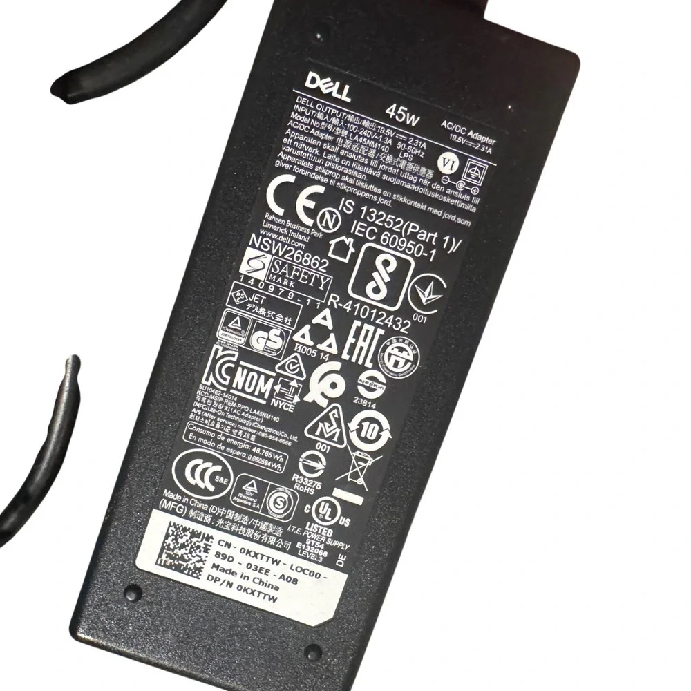 Dell 45W AC DC Power Adapter 100 240V Input 19.5V 2.31A Output‎ Laptop Charger